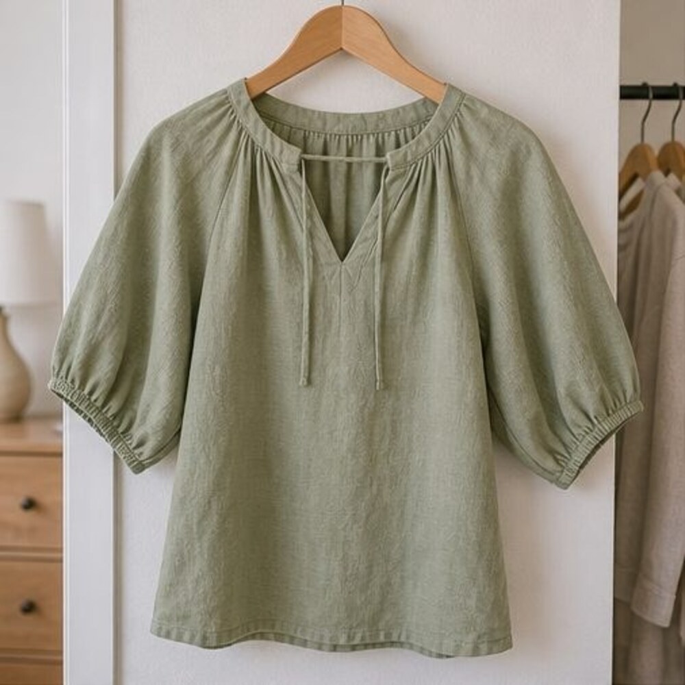 Charcoal Pleated Blouse